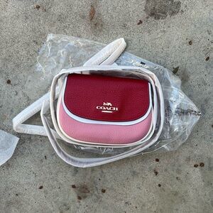 Coach Two-Tone Red and Pink Crossbody Bag